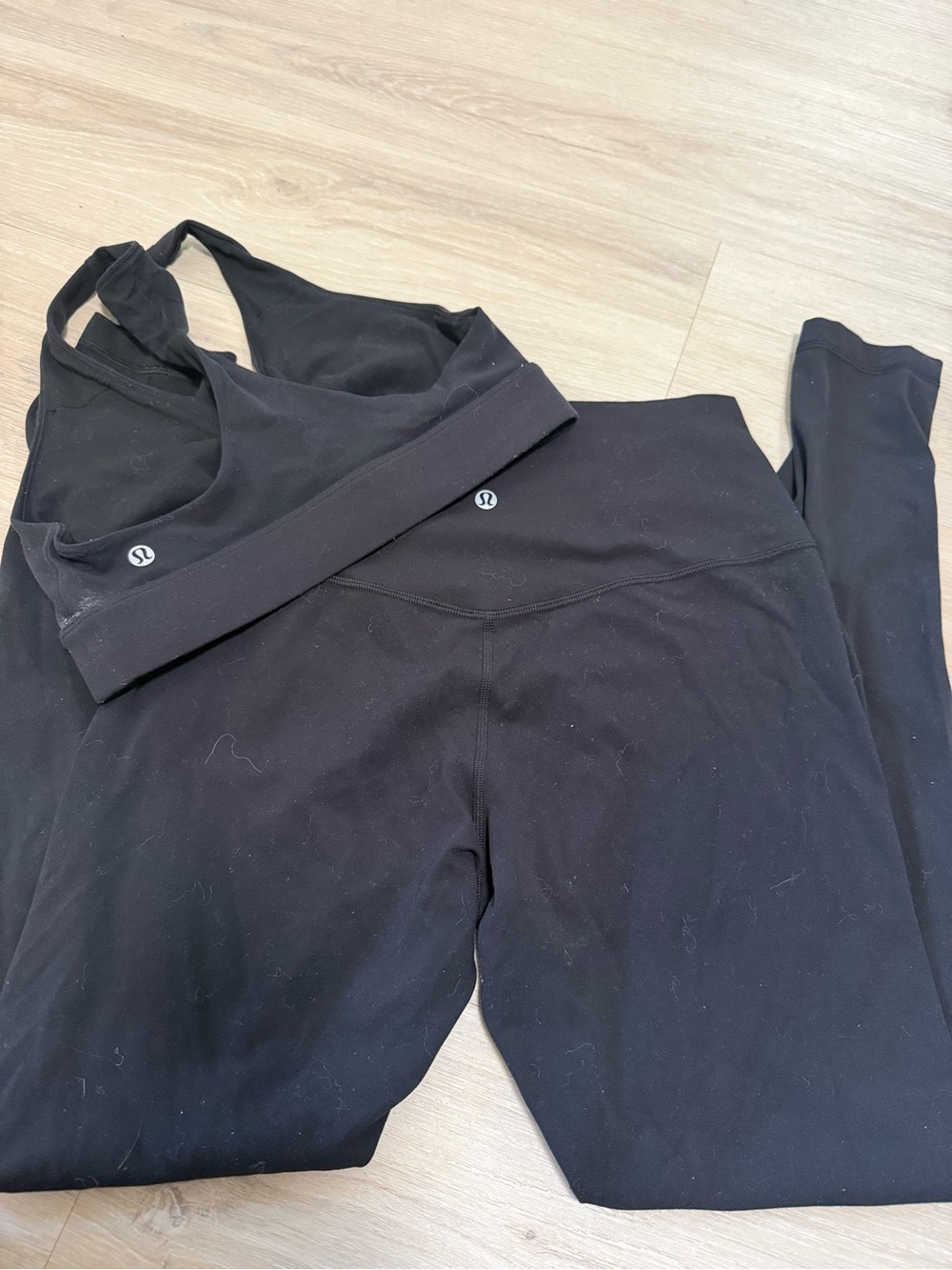 lululemon athletica Black High-Rise Leggings and Supportive Sports Bra Set